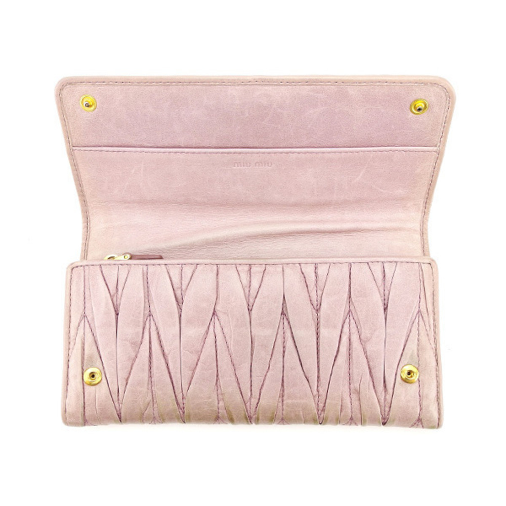 Miu Miu Long Wallet Matelasse Pink Wallet T2479 - image 5